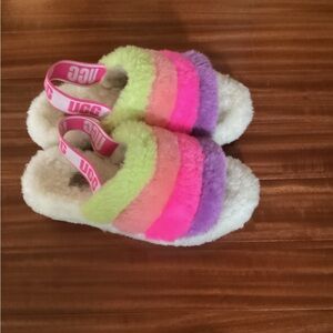 UGG fluffy slippers worn a couple of times